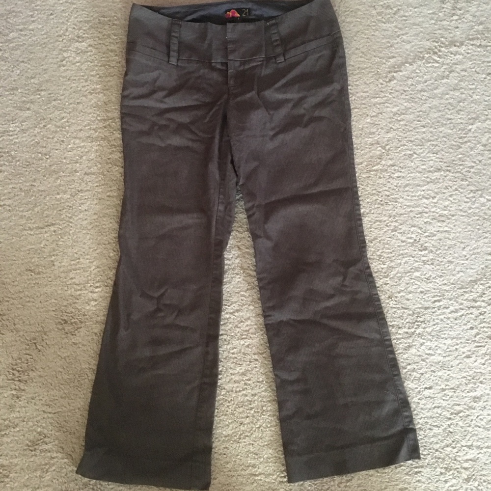 Brown and black pinstriped pants